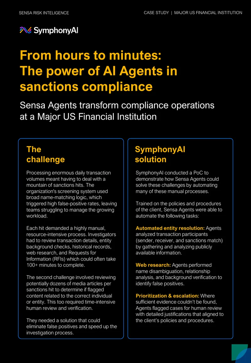 AI Agents in Sanctions Compliance Case Study