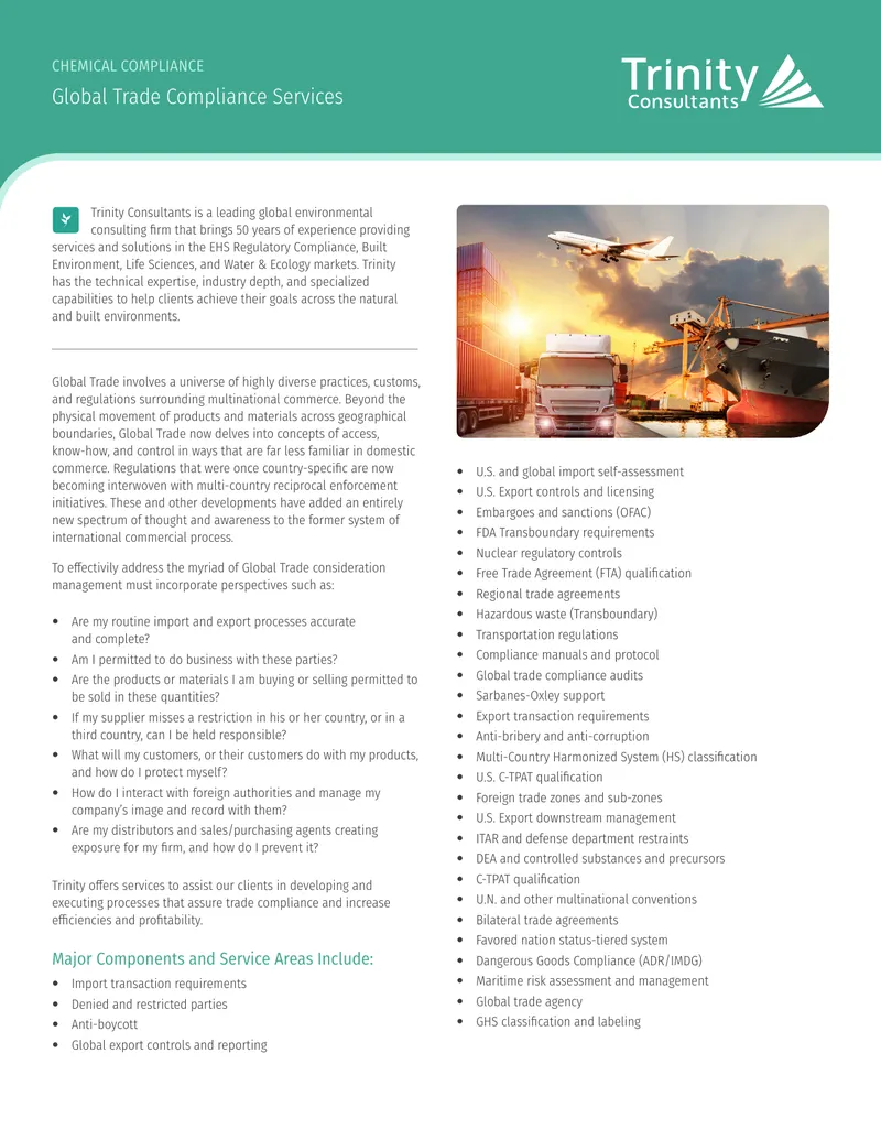 Global Trade Compliance Services Overview