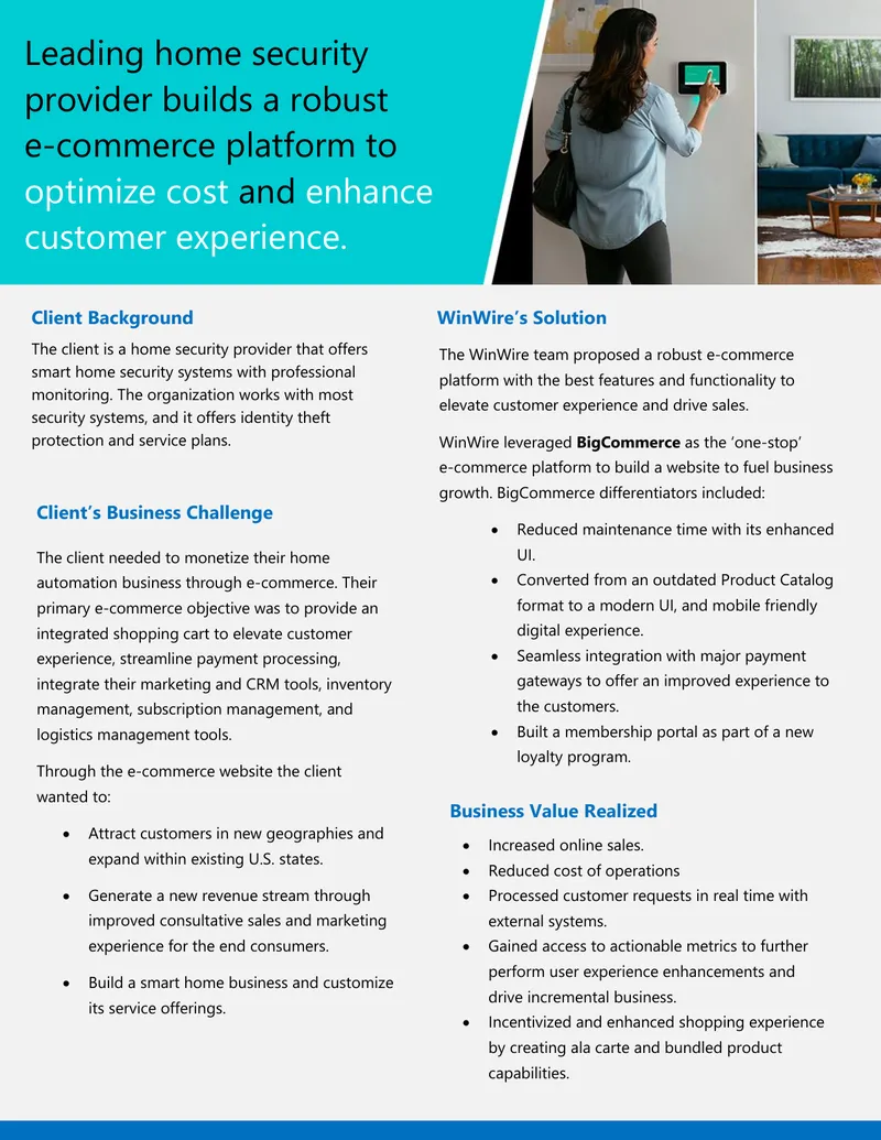 E-commerce Platform Development for Home Security Provider