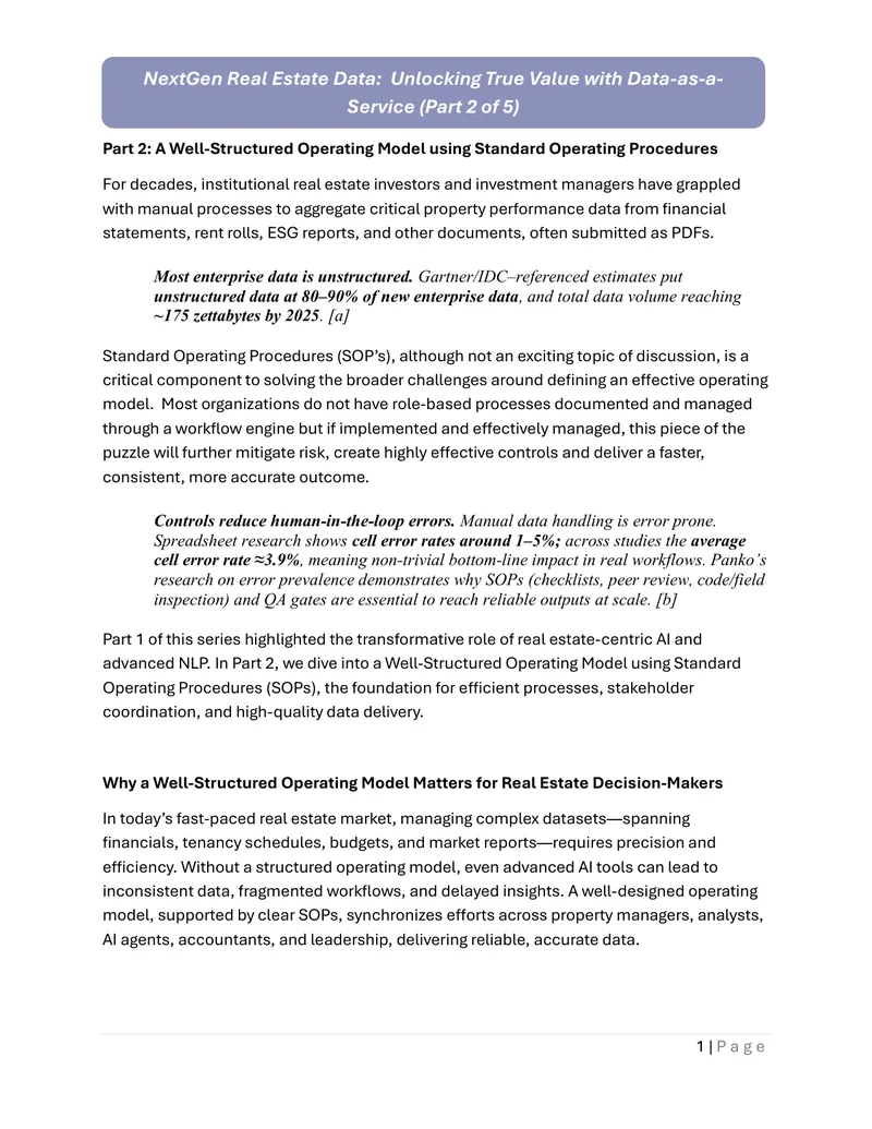 Well-Structured Operating Model Using Standard Operating Procedures