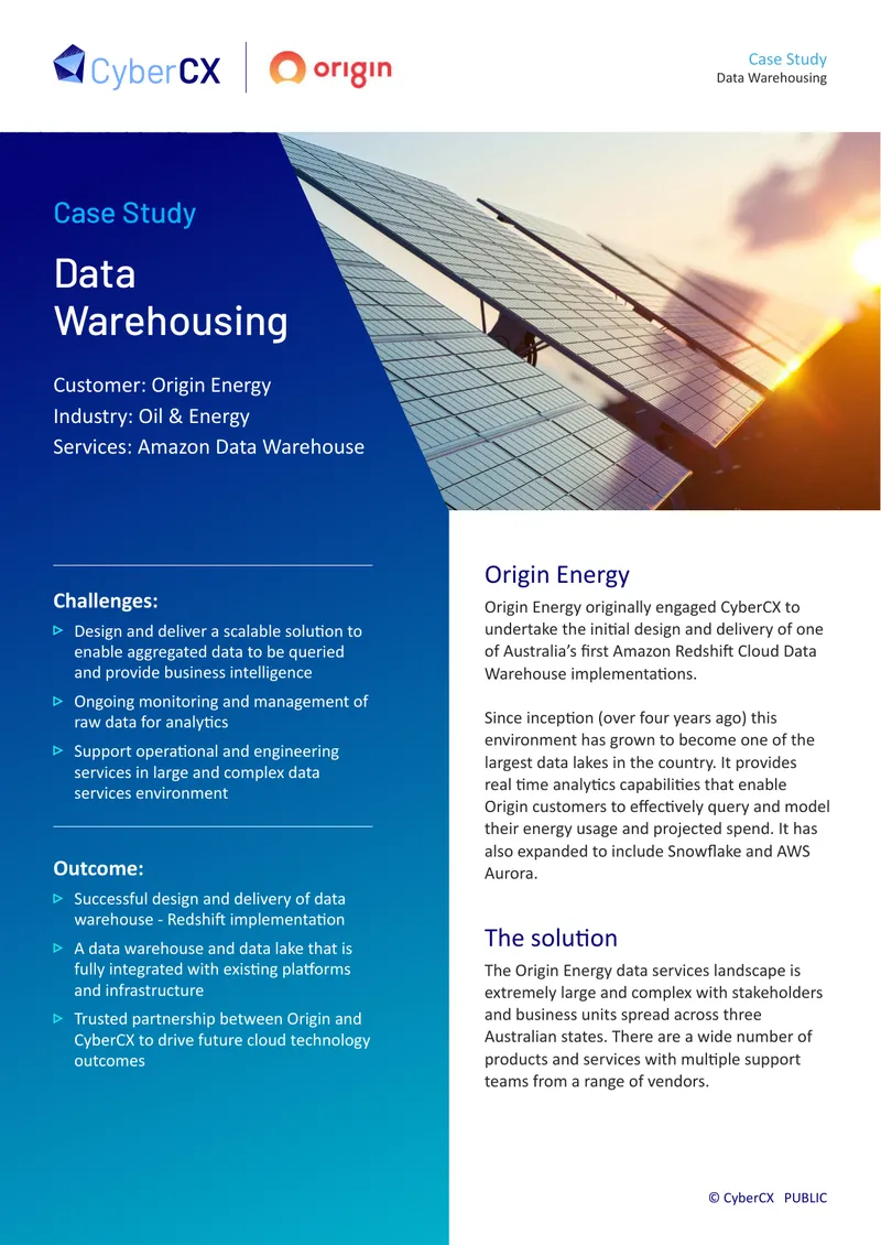 Origin Energy Data Warehousing Case Study