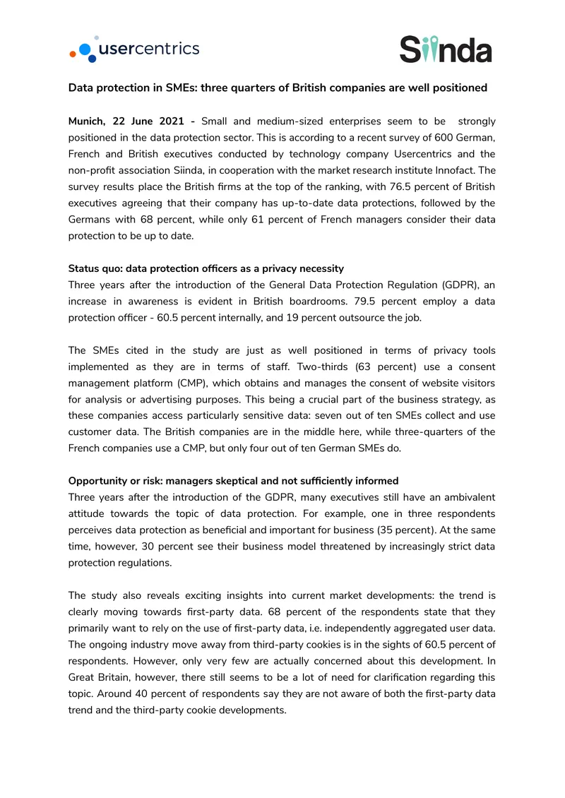 Data Protection Trends in Small and Medium Enterprises