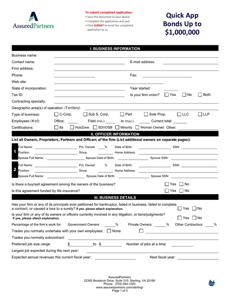 Business Information Application Form