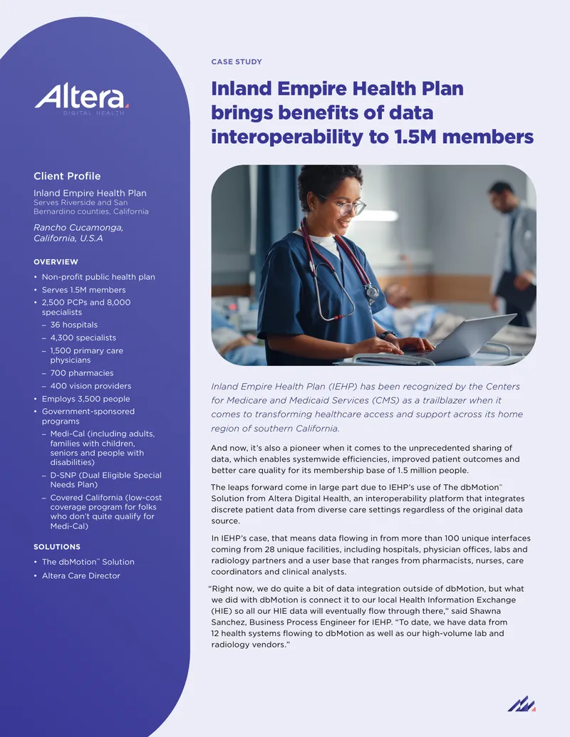 Inland Empire Health Plan Data Interoperability Case Study