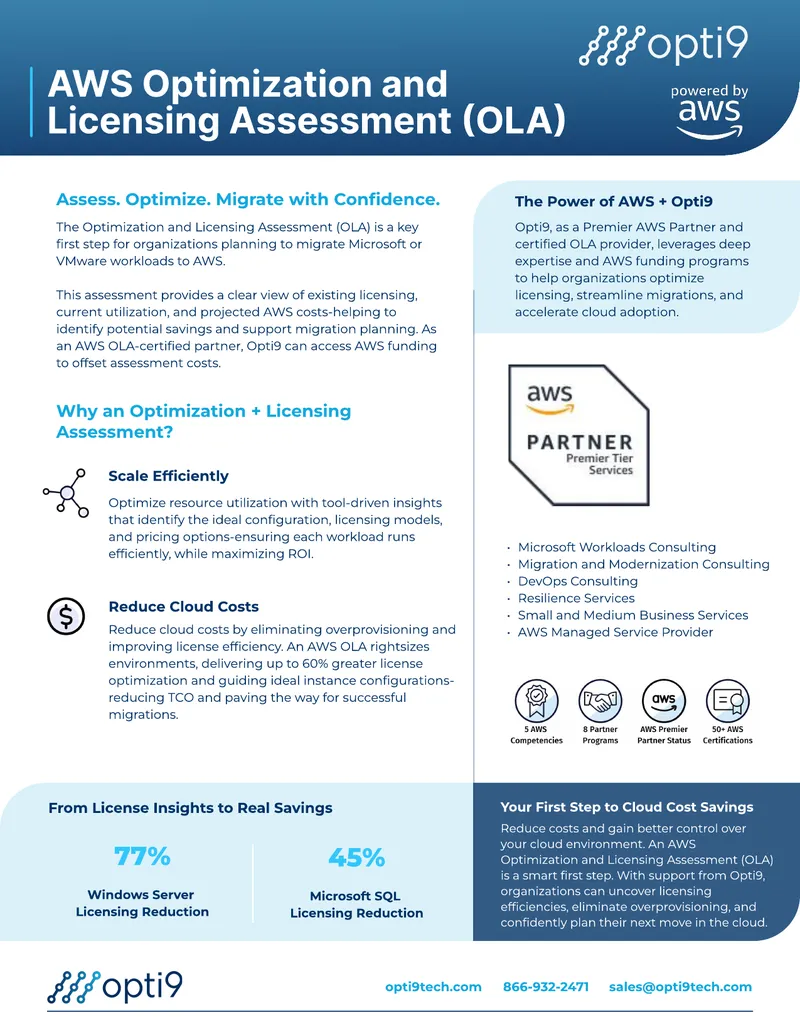 AWS Optimization and Licensing Assessment Overview