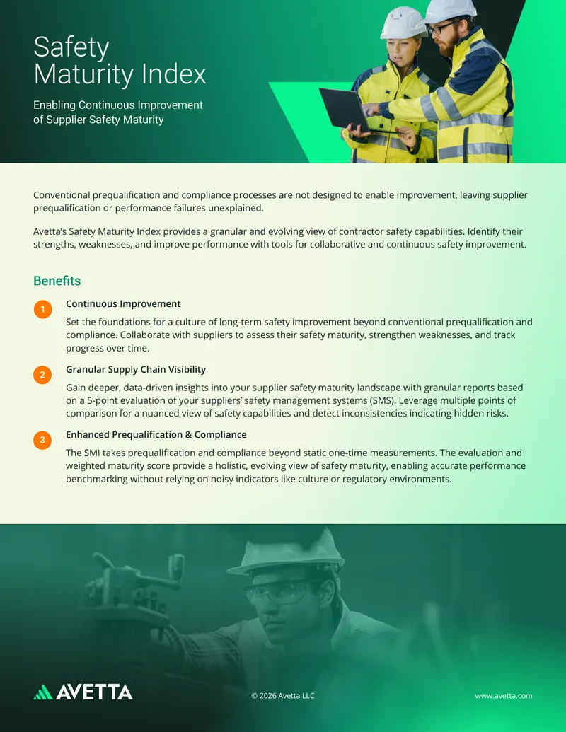 Safety Maturity Index for Supplier Performance Improvement