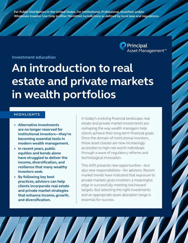 Real Estate and Private Markets in Wealth Portfolios