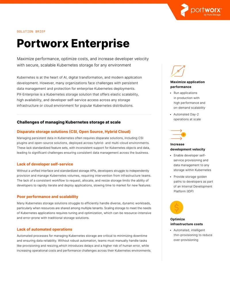 Kubernetes Storage Solution Brief