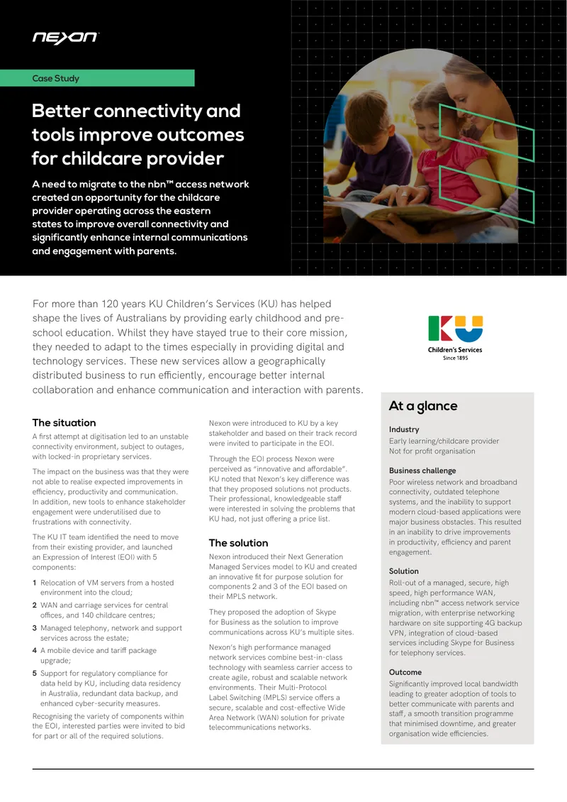 Childcare Provider Connectivity Improvement Case Study