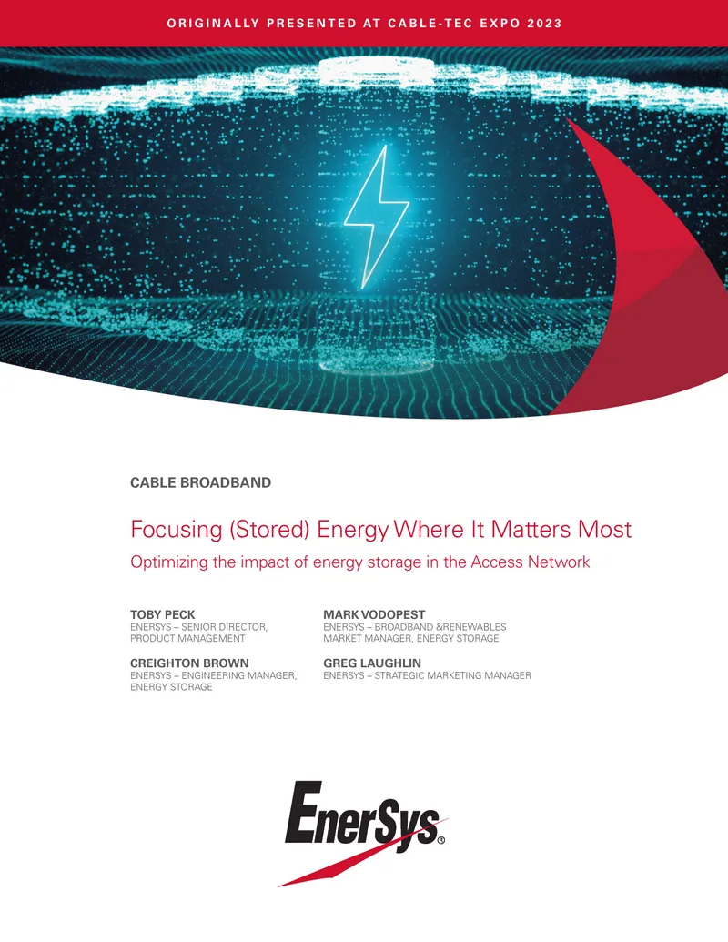 Energy Storage Optimization in Cable Broadband Networks