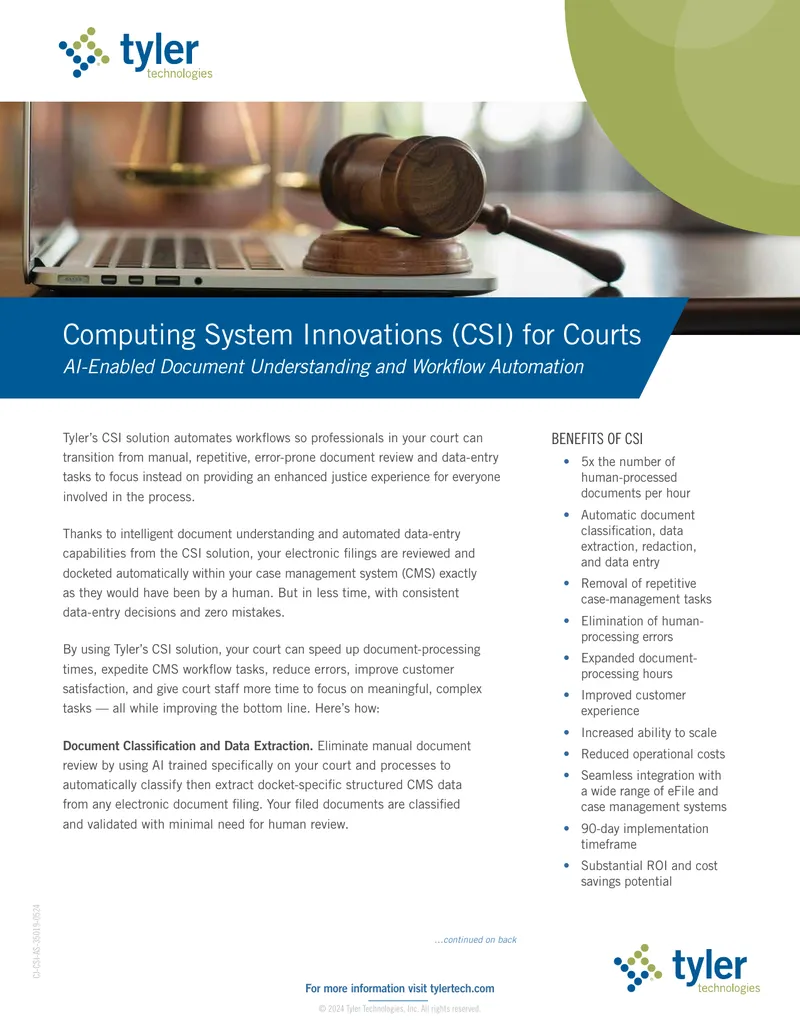 AI-Enabled Document Understanding and Workflow Automation for Courts