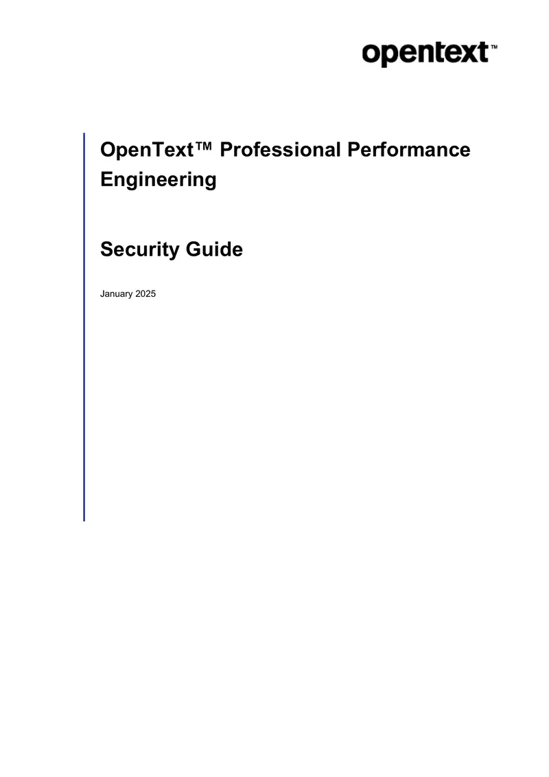 OpenText Professional Performance Engineering Security Guide