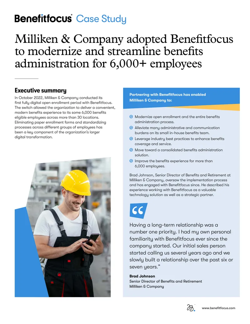 Milliken & Company Benefits Administration Case Study