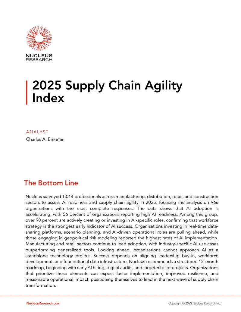2025 Supply Chain Agility Index Report