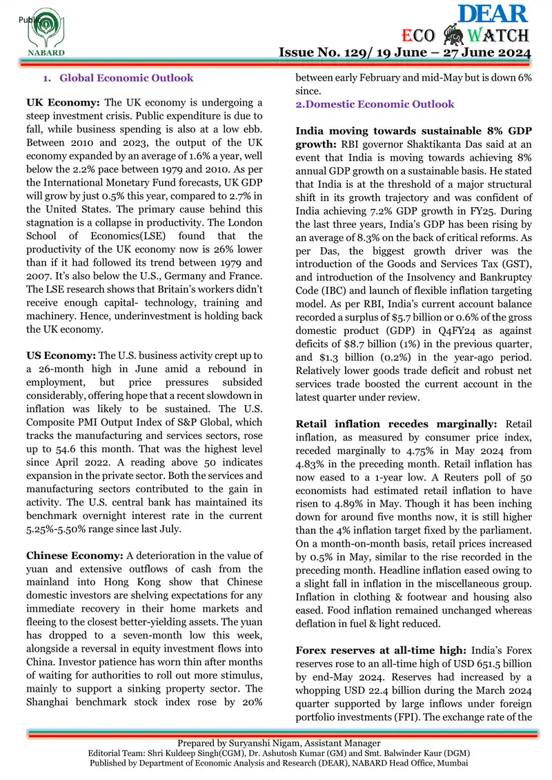 Global Economic Outlook and Domestic Economic Trends
