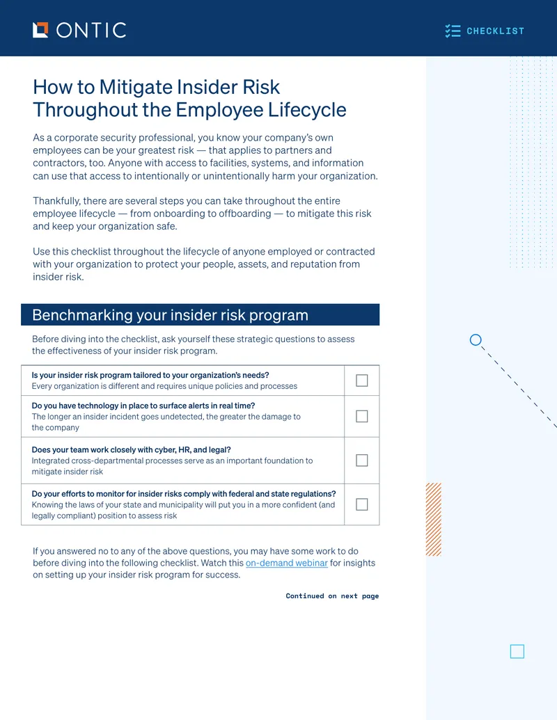How to Mitigate Insider Risk Throughout the Employee Lifecycle
