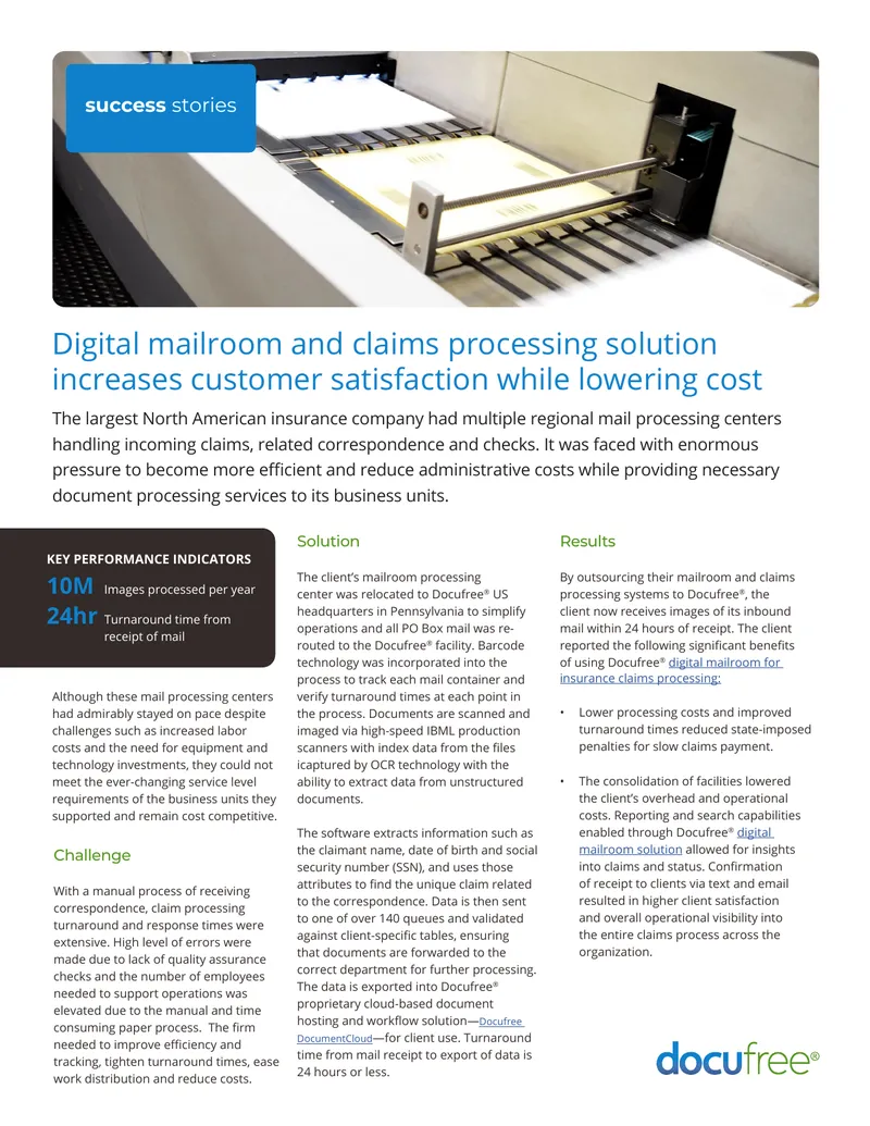 Digital Mailroom and Claims Processing Solution