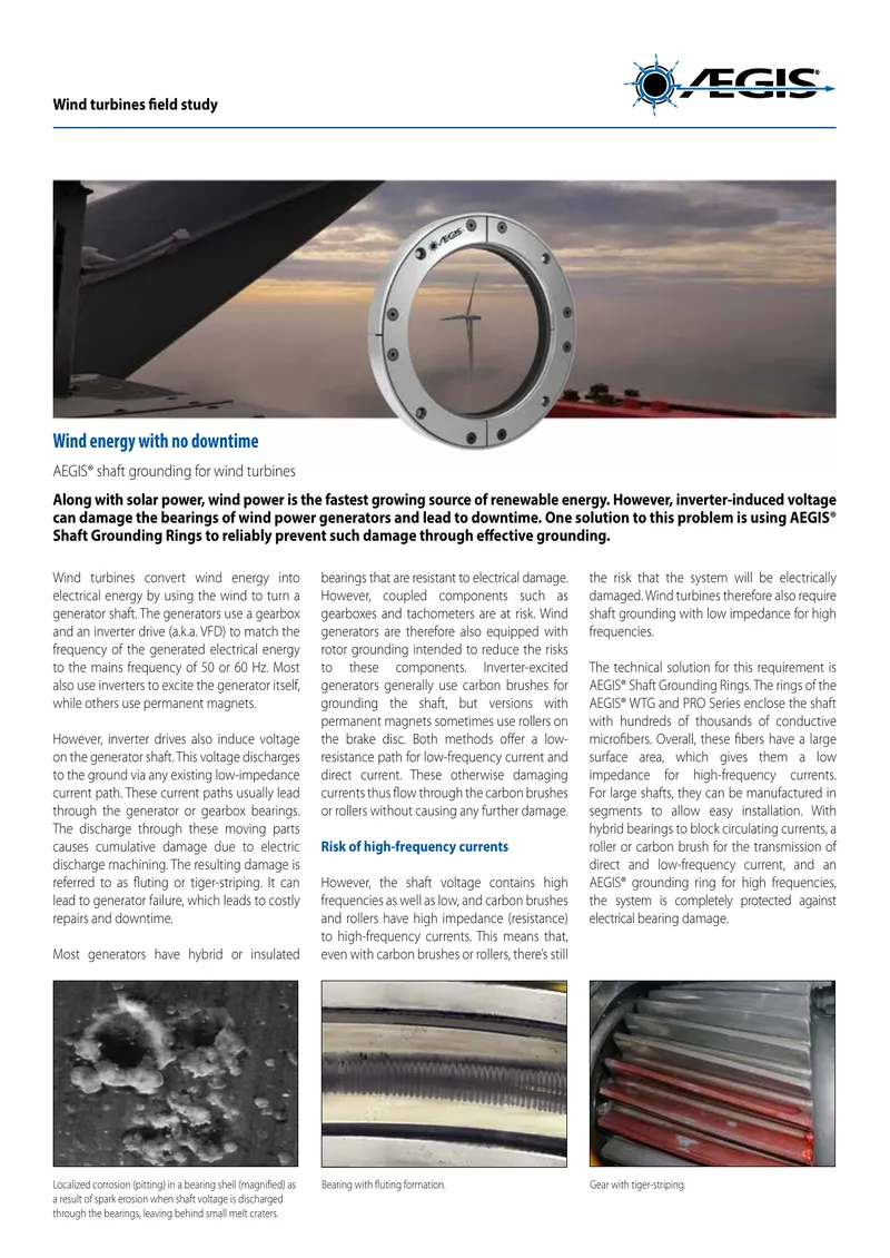 AEGIS Shaft Grounding for Wind Turbines