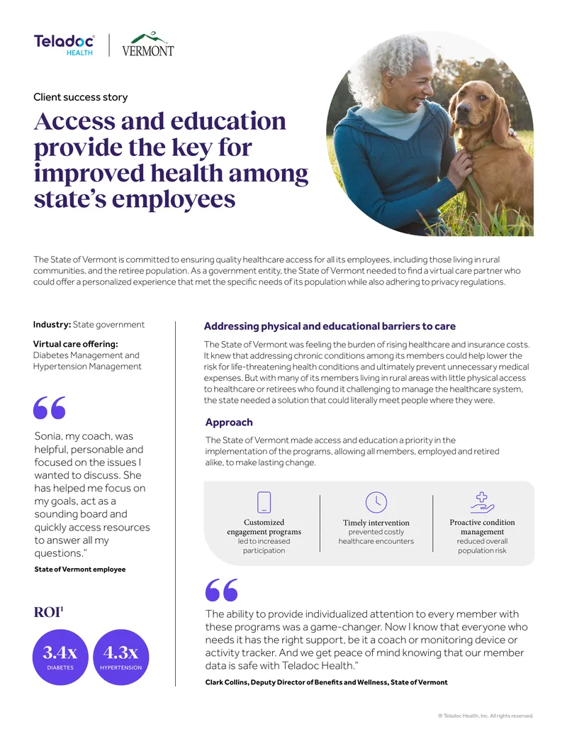 Virtual Care Implementation for Vermont State Employees