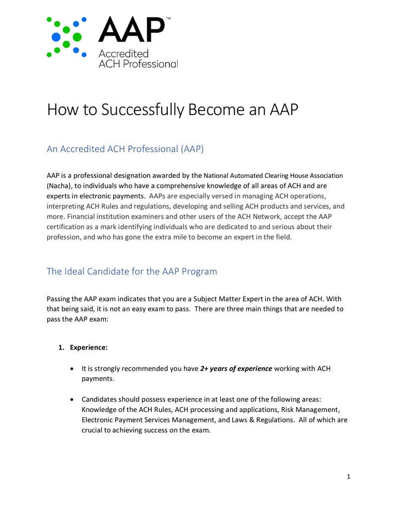 Guide to Becoming an Accredited ACH Professional