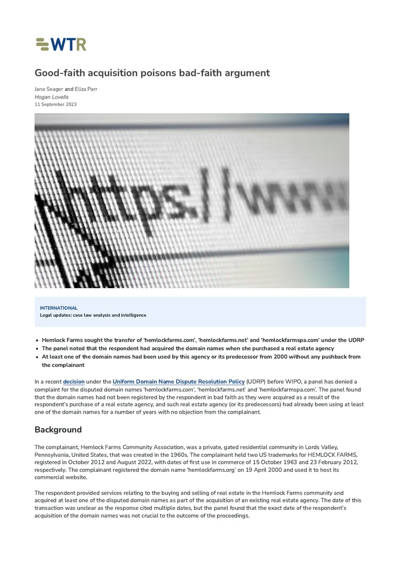 Domain Name Dispute Resolution Case Analysis