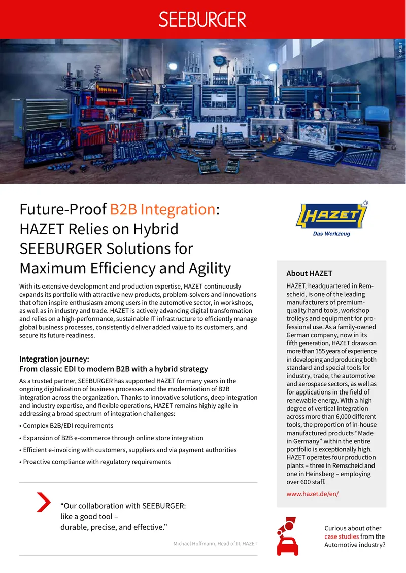 B2B Integration Strategy at HAZET preview page 1