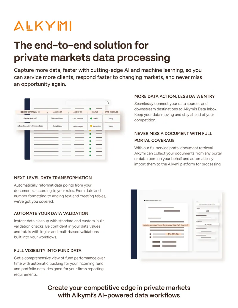 AI-Powered Data Processing Solution for Private Markets