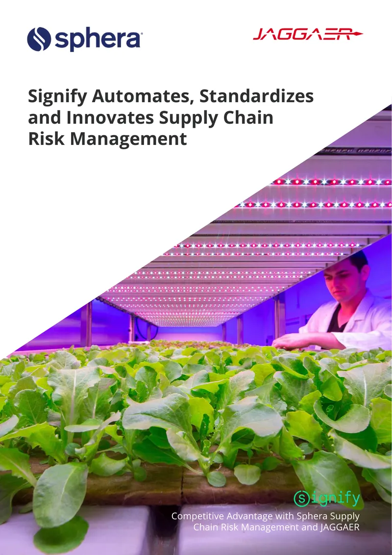 Signify's Integration of JAGGAER and Sphera for Supply Chain Risk Management