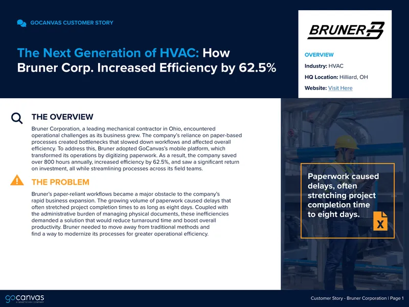 Bruner Corporation Efficiency Improvement Case Study
