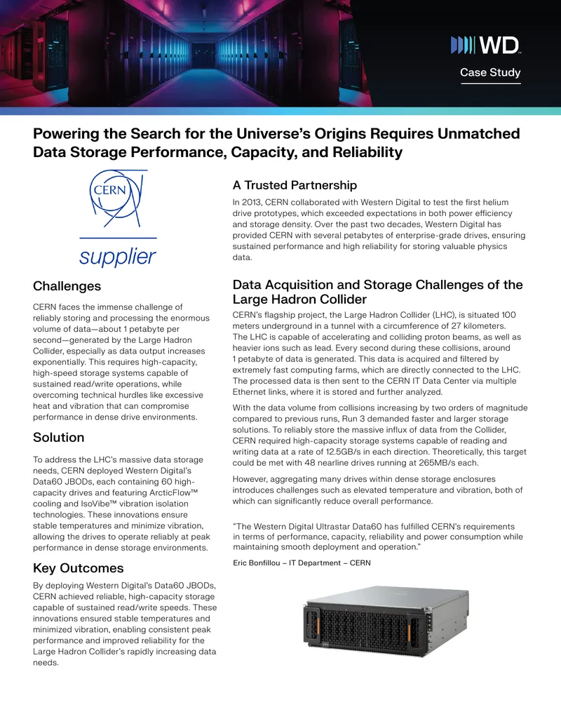 Data Storage Solutions for Large Hadron Collider