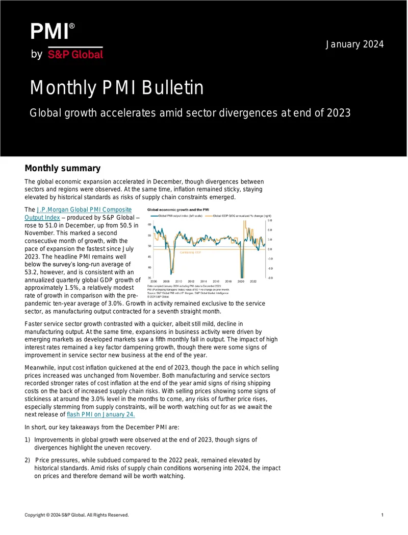 Monthly PMI Bulletin January 2024