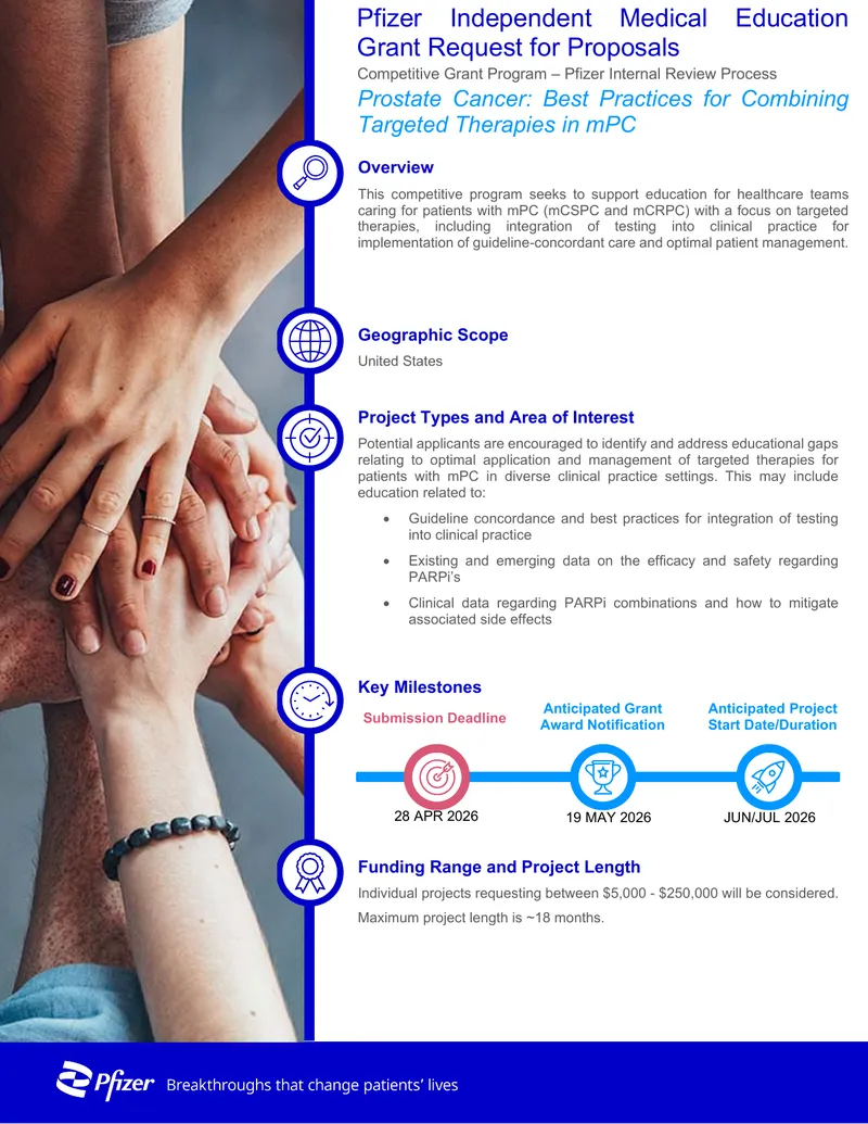Pfizer Grant Request for Proposals on Prostate Cancer Education