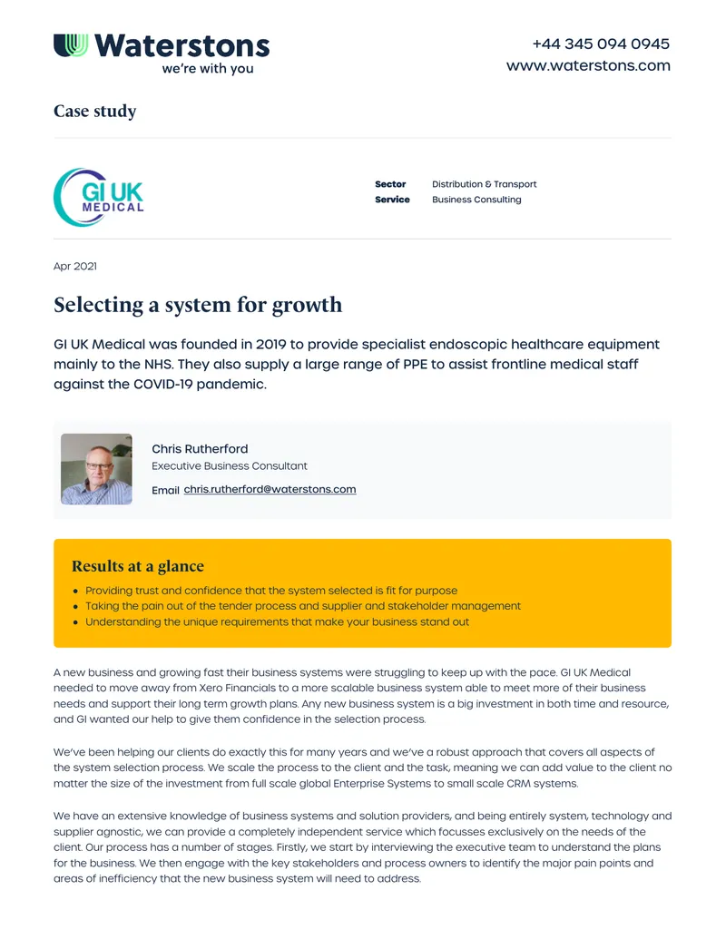 System Selection Process for Business Growth