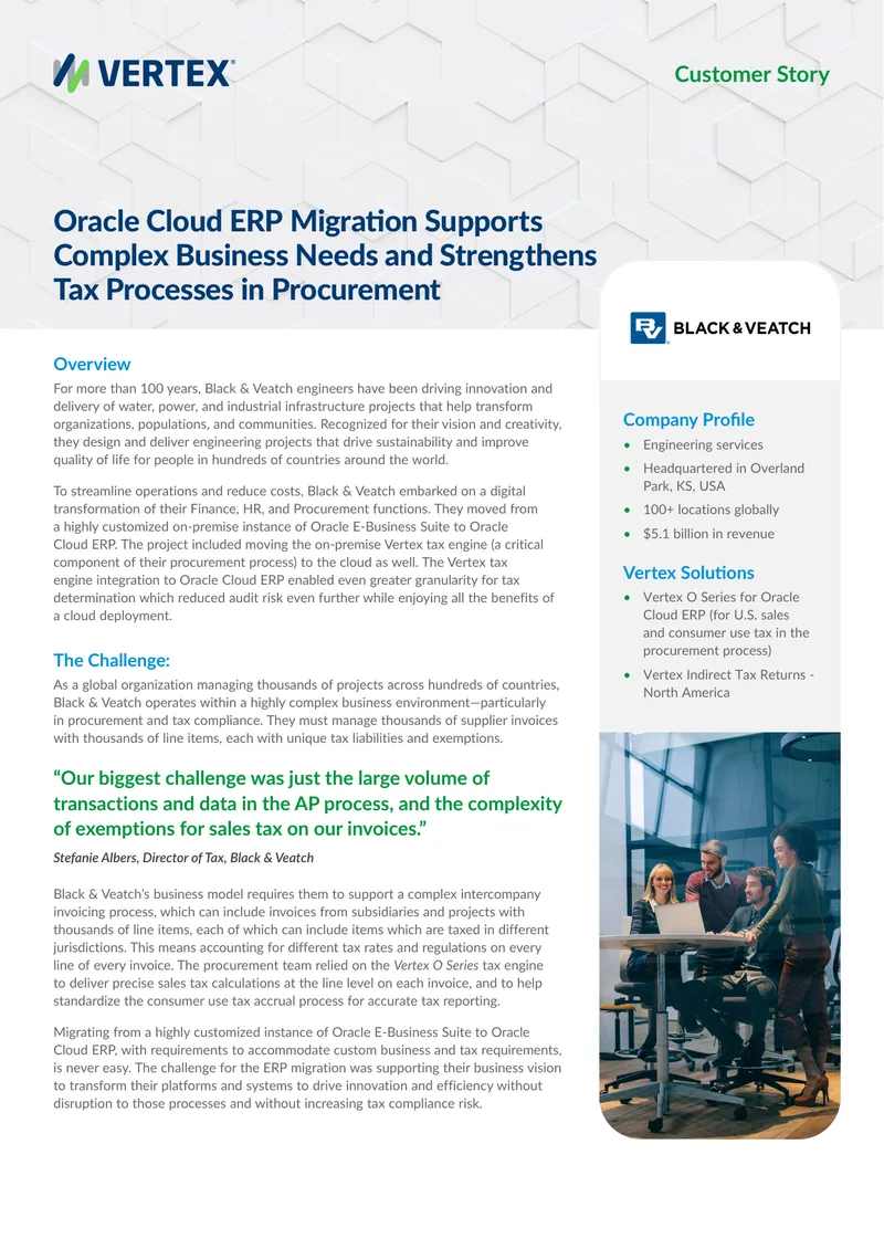 Oracle Cloud ERP Migration for Tax Process Improvement