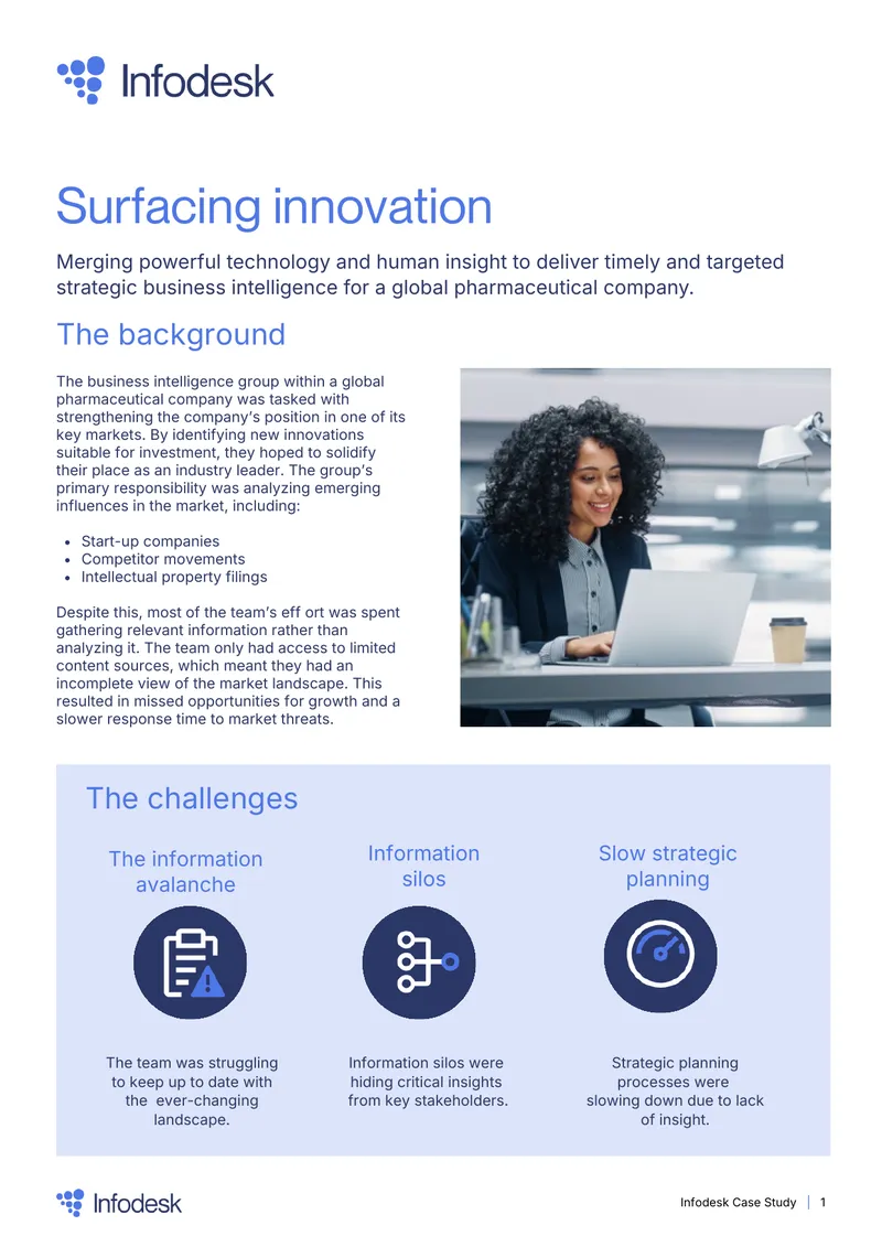 Business Intelligence Case Study for Pharmaceutical Innovation