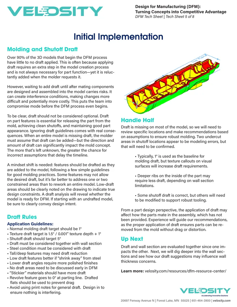 Molding and Shutoff Draft Guidelines