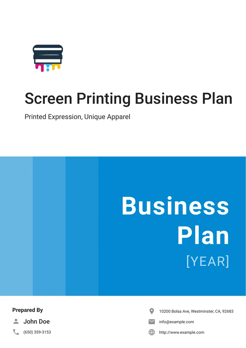 Screen Printing Business Plan Overview