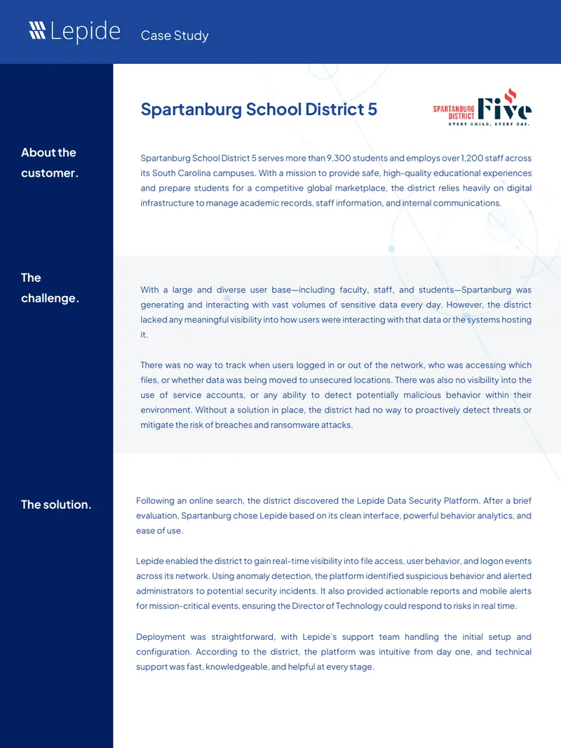 Spartanburg School District 5 Case Study