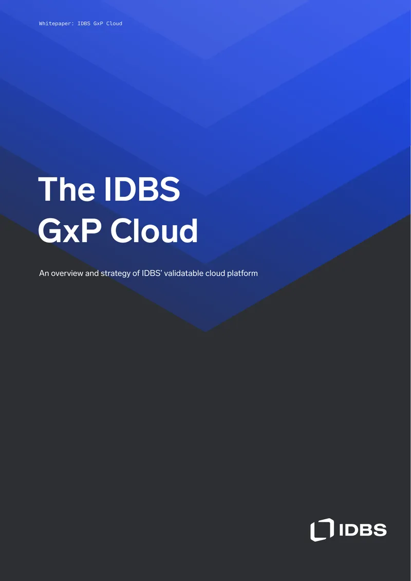 IDBS GxP Cloud Data Management Strategy