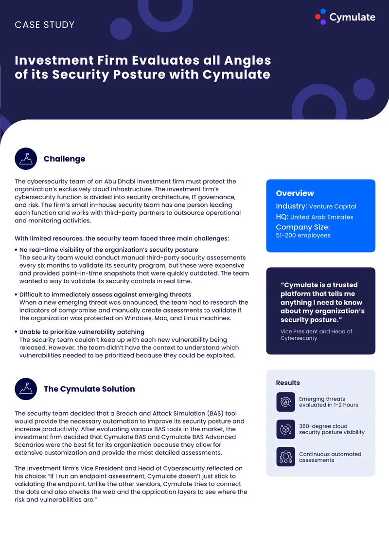 Investment Firm Security Posture Evaluation Case Study