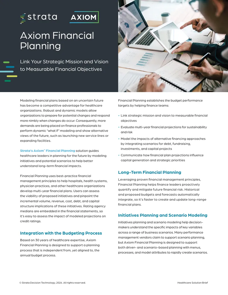 Healthcare Financial Planning Solution Brief