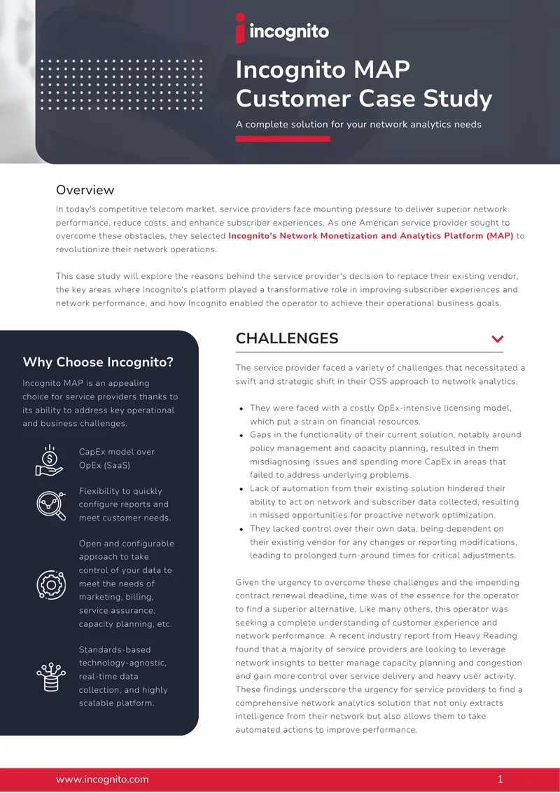 Incognito Network Monetization and Analytics Platform Case Study