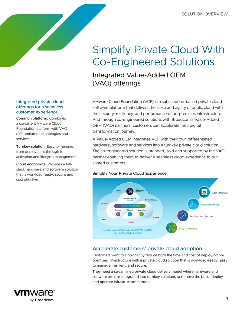 Co-Engineered Solutions for Private Cloud Integration