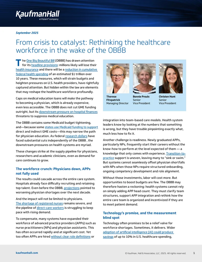 Rethinking Healthcare Workforce Post-OBBB