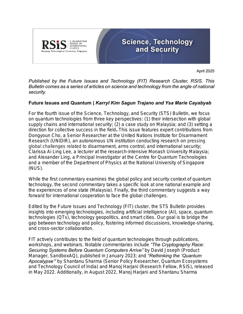 Quantum Technologies and National Security Perspectives