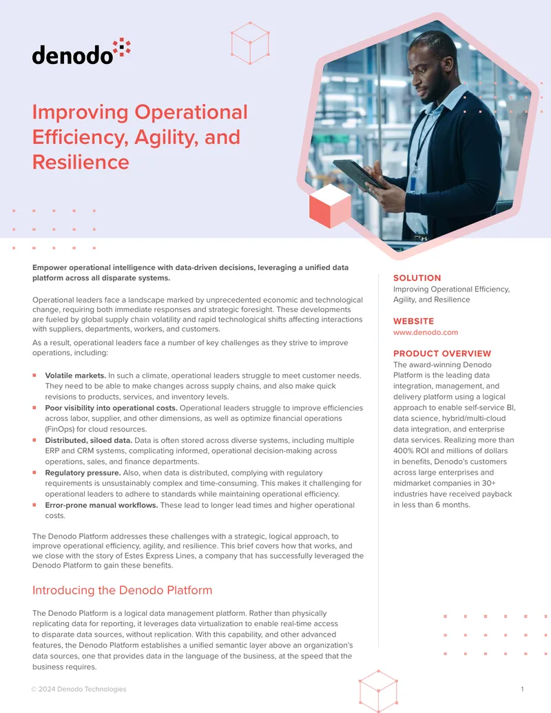 Denodo Platform for Operational Efficiency and Resilience