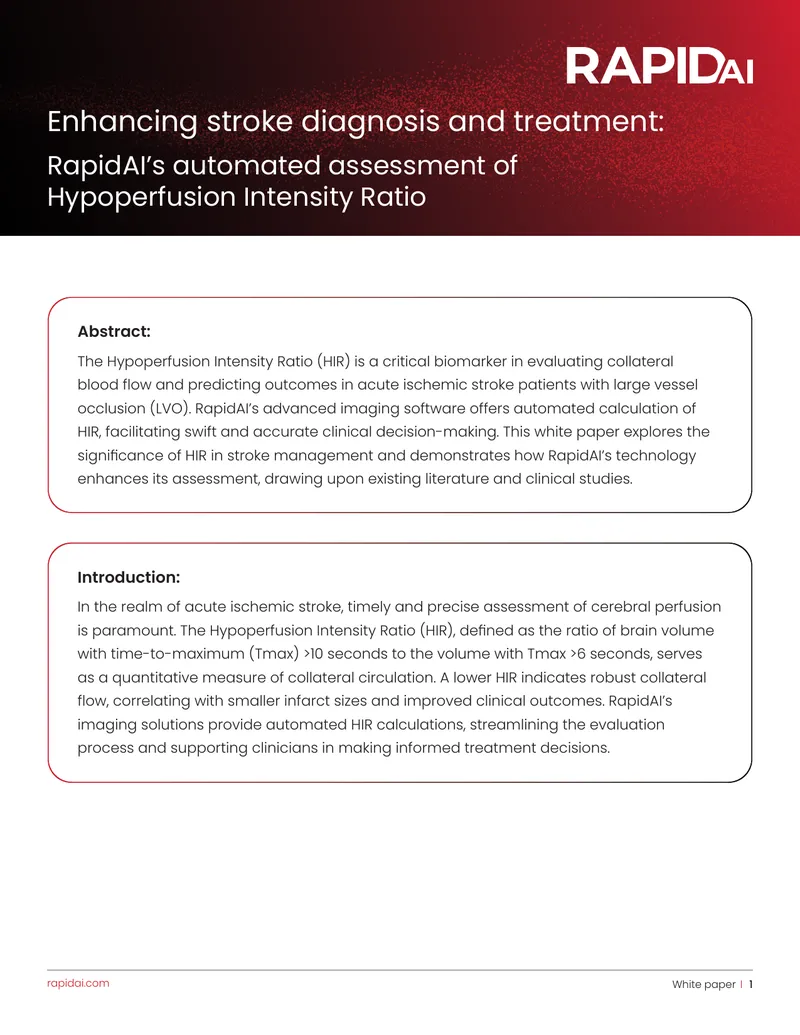 Automated Assessment of Hypoperfusion Intensity Ratio in Stroke