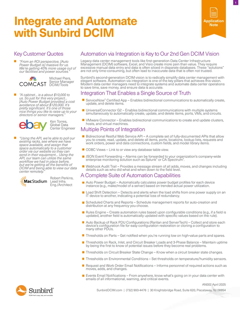 Automation and Integration in Data Center Management