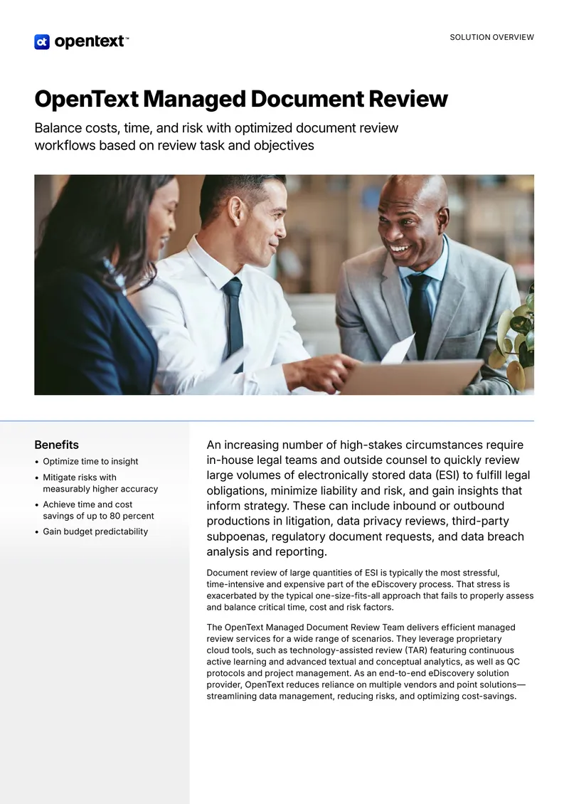OpenText Managed Document Review Workflow