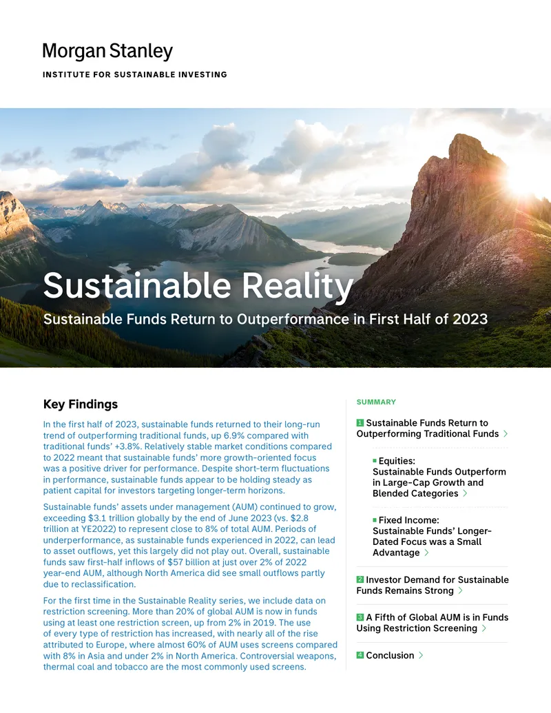 Sustainable Funds Return to Outperformance in First Half of 2023